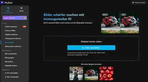MyEdit - Bilder online schärfen